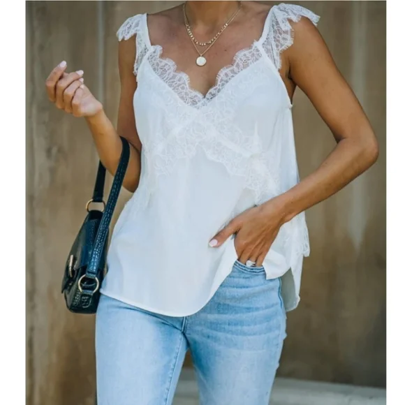 Vici Love Language Lace Camisole in Ecru - Picture 6 of 13